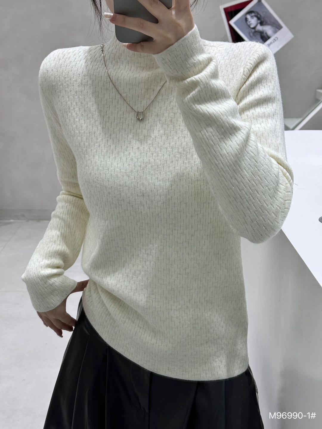 6990 INS风女上衣半高领毛针织衫百搭一体绒