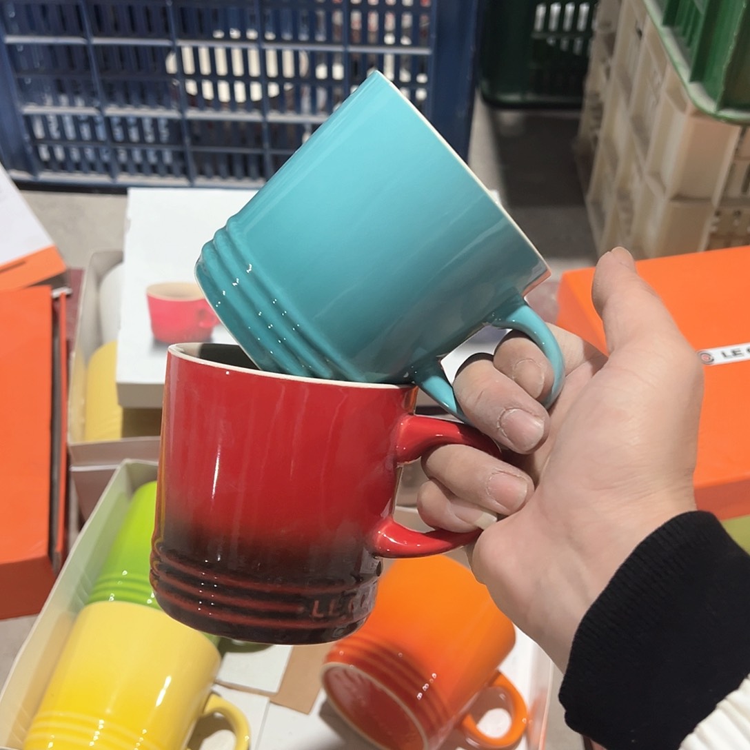 陶瓷 +-×××马克杯 红 加勒比蓝