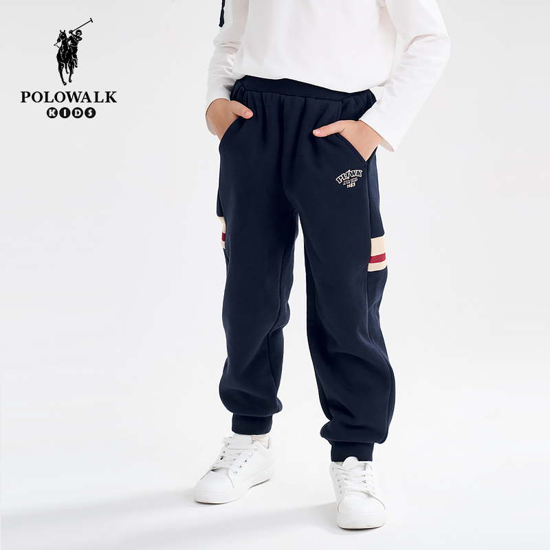 POLOWALK2025新品秋季男童内里摇粒卫裤