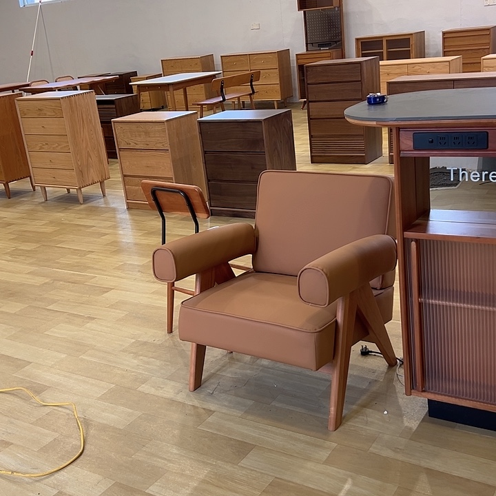 北美材样品樱桃木沙发椅不退不换