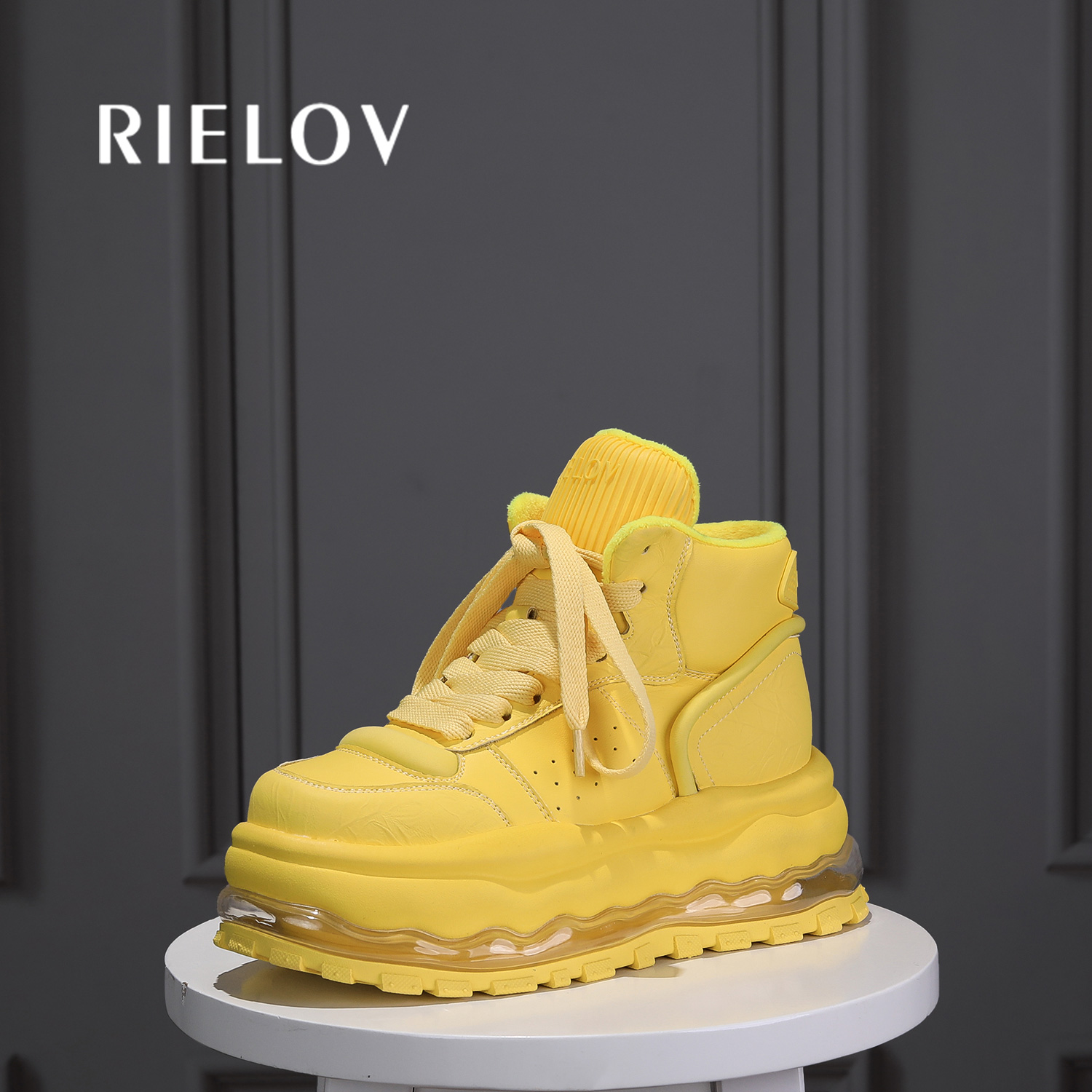 RIELOV【丽】增高7cm小众厚底秋冬时尚潮流百搭女士休闲鞋25241