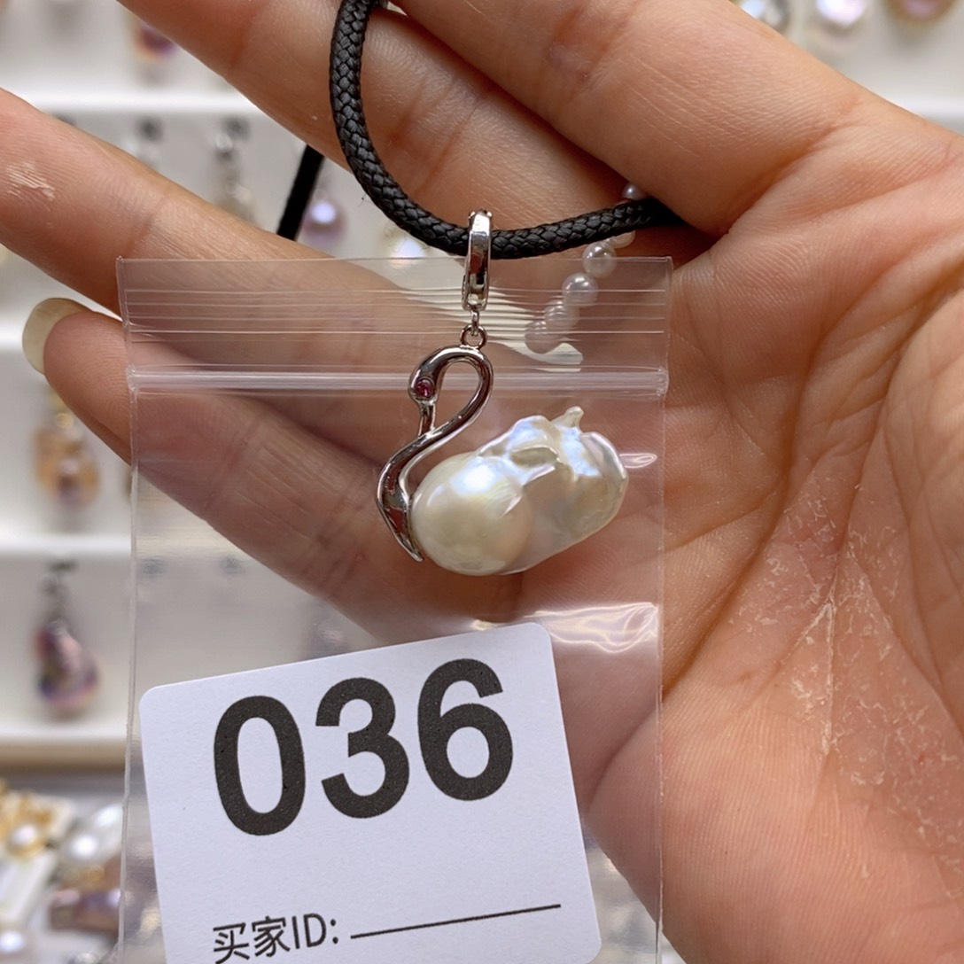 淡水珍珠颈饰银S925镶嵌36