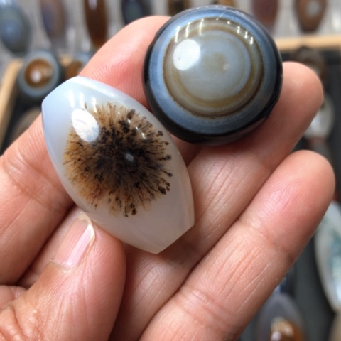 青***柠玛瑙/玉髓未镶嵌吊坠(不含链)