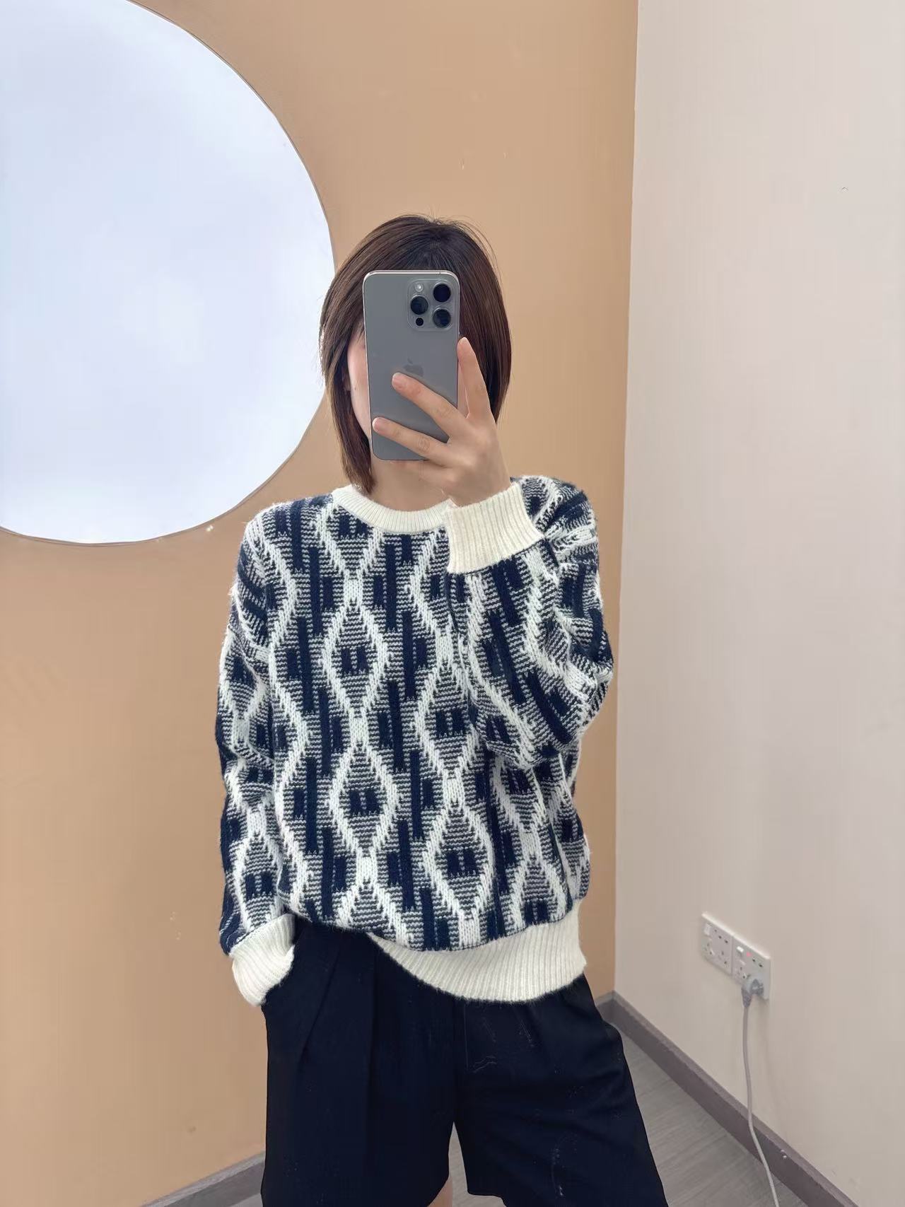 新款宽松慵懒风复古温柔软糯针织衫6053