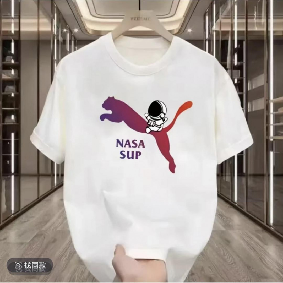 K【一折粉丝福利】夏季男女同款百搭时尚潮牌短袖T恤竖款