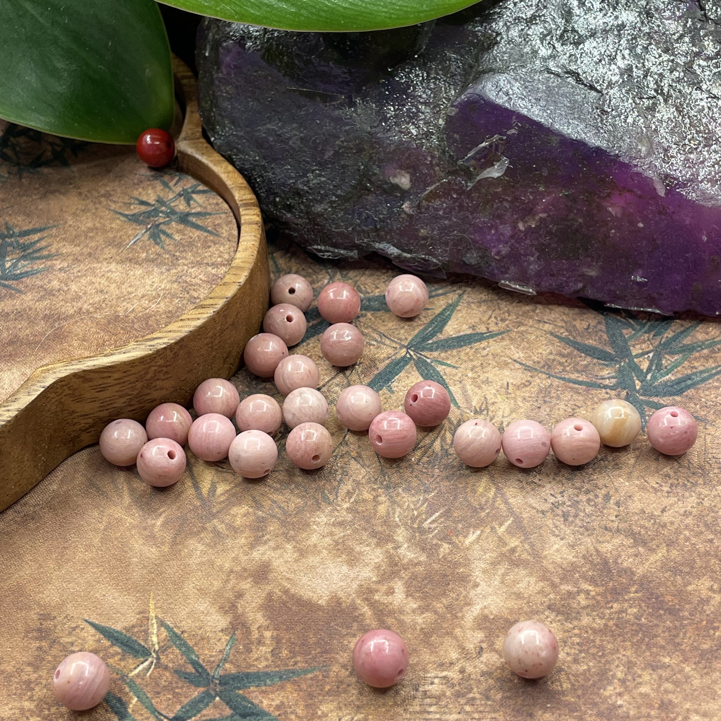 含辰砂工艺品【繁花珠宝甄选】含辰砂工艺品老矿樱花粉单株HX123