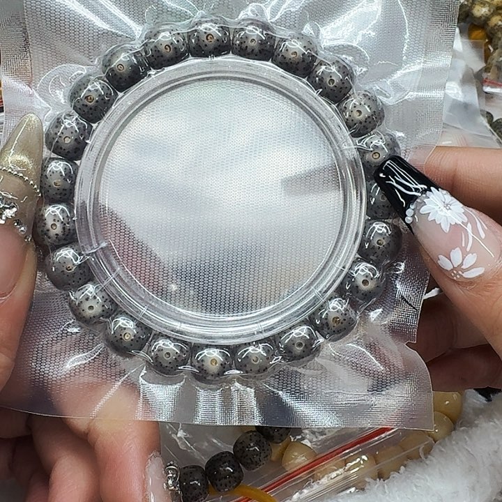 星月菩提手串619殿堂黑灰星月菩提10桶单圈