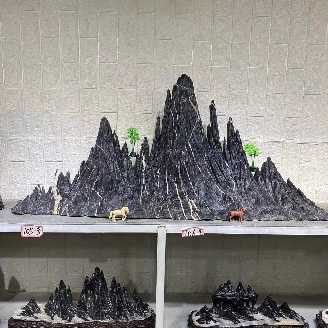 灵璧石中国四大观赏石之首山峰摆件一体天然雕刻放鱼缸花盆绿植