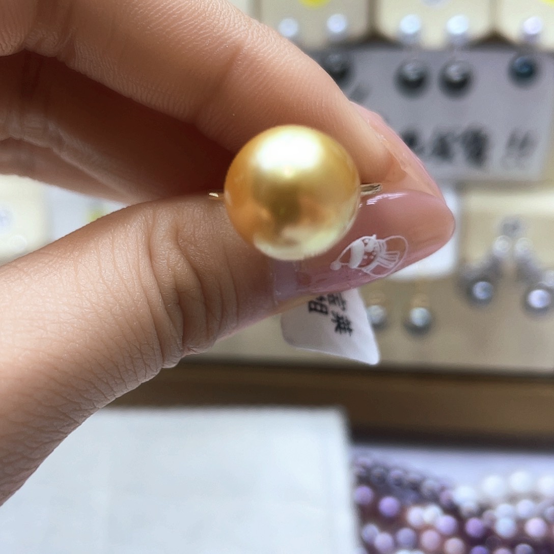 海水珍珠戒指18K金镶嵌