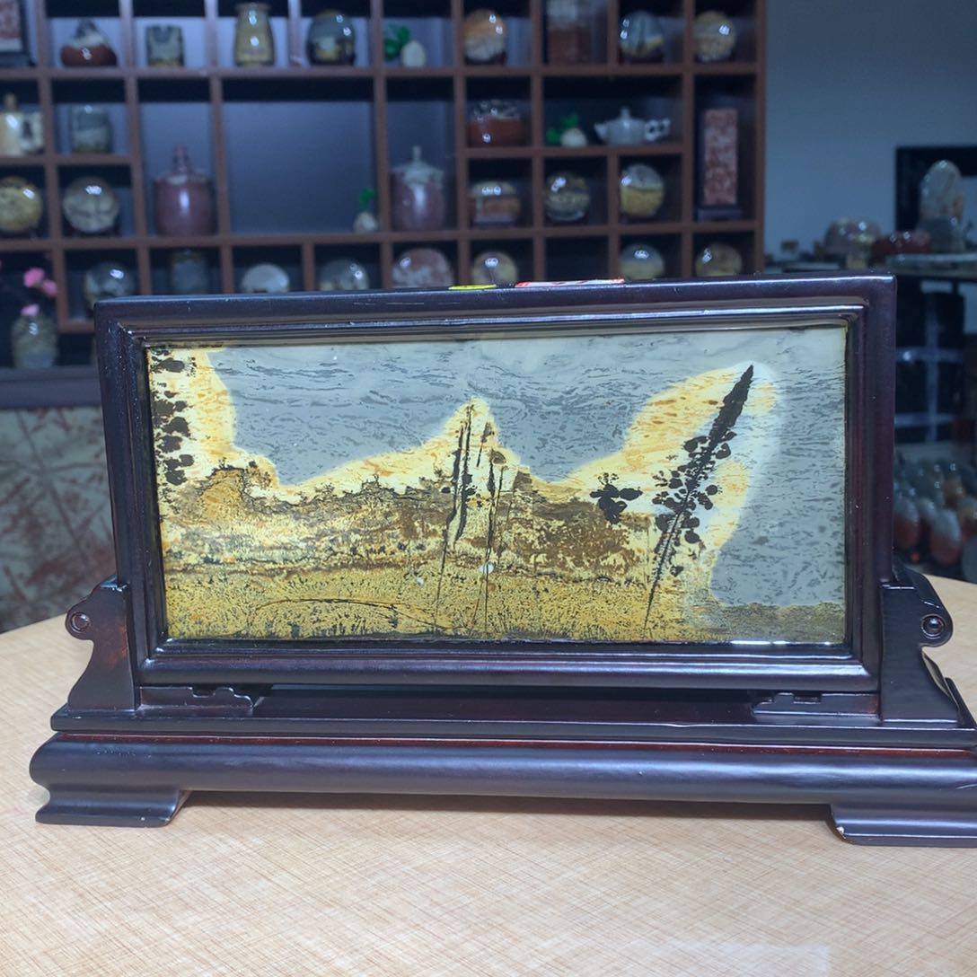 紫砂广西国画石，收藏观赏