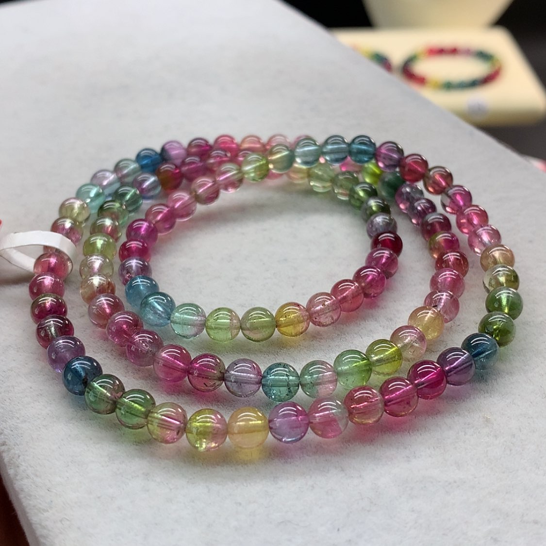 【闪购商品】未镶嵌手链碧玺西瓜多圈5.5