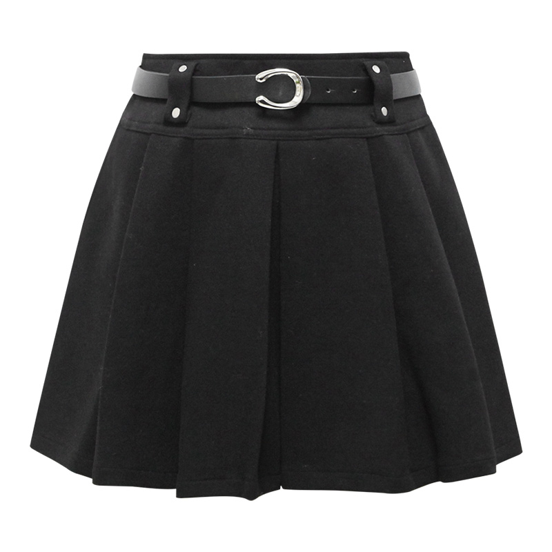 朵以2025冬季新款学院风高腰半身裙短裙A字裙百褶裙39DD639003