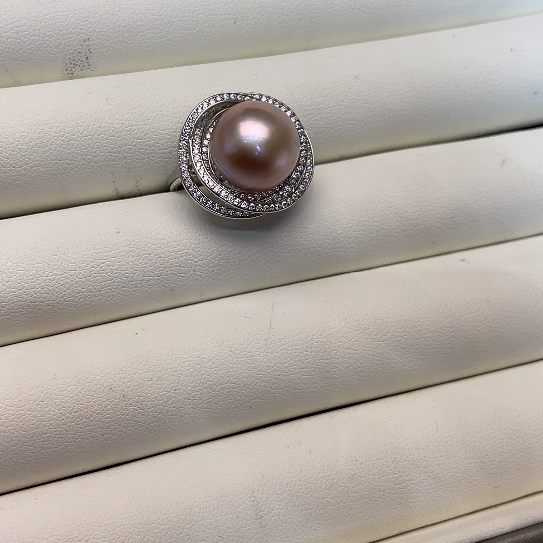 银S925镶嵌拼合珍珠（马贝珠）戒圈