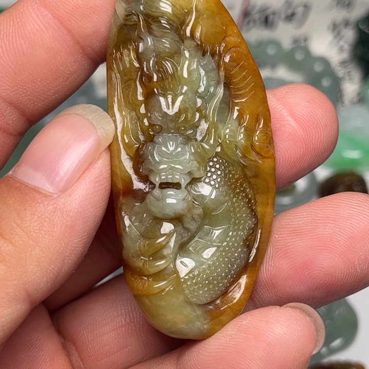 翡翠未镶嵌颈饰龙