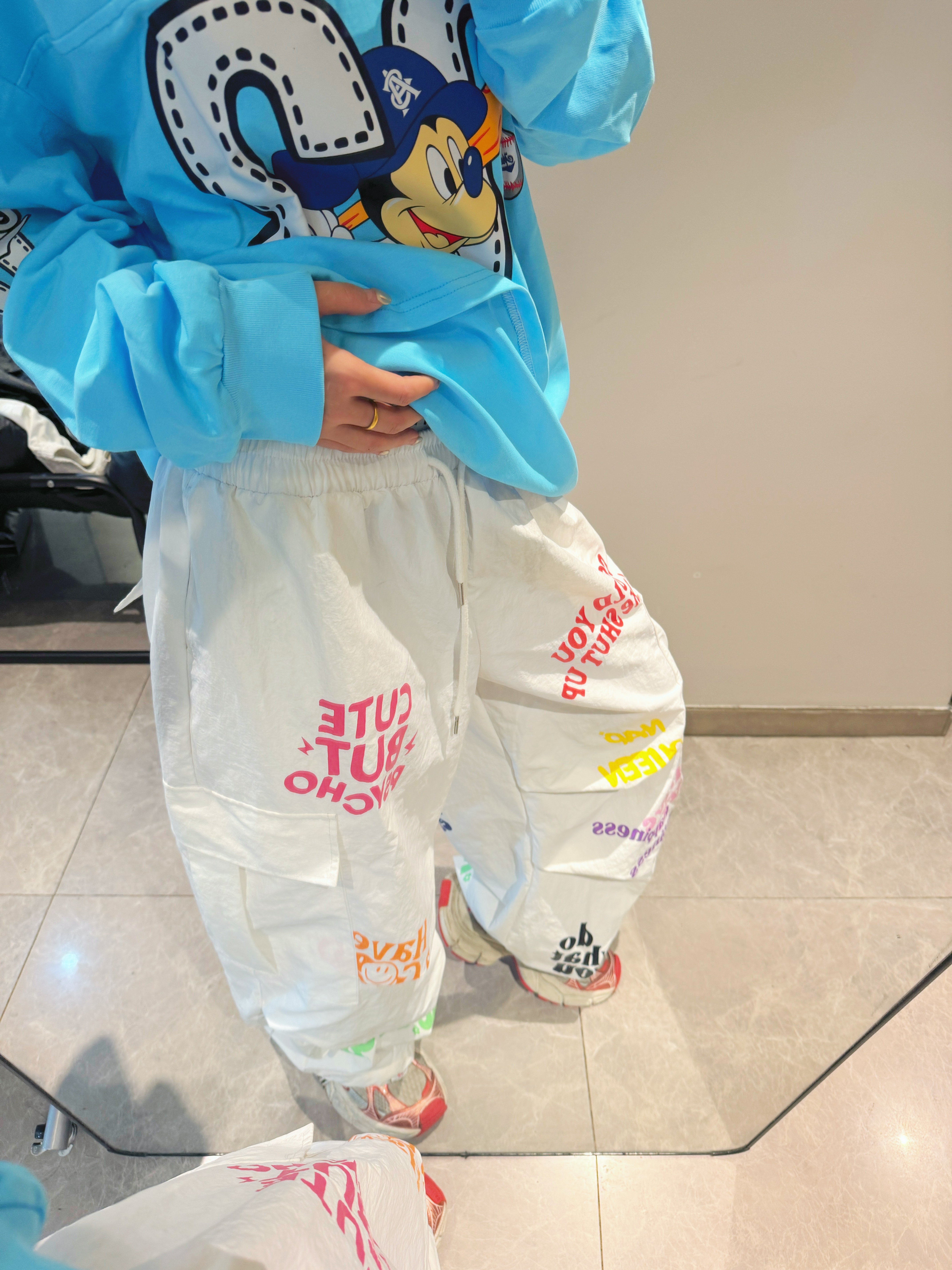 ASK【涂鸦印花】巴家版型潮牌男女同款夏秋运动休闲裤伞兵裤