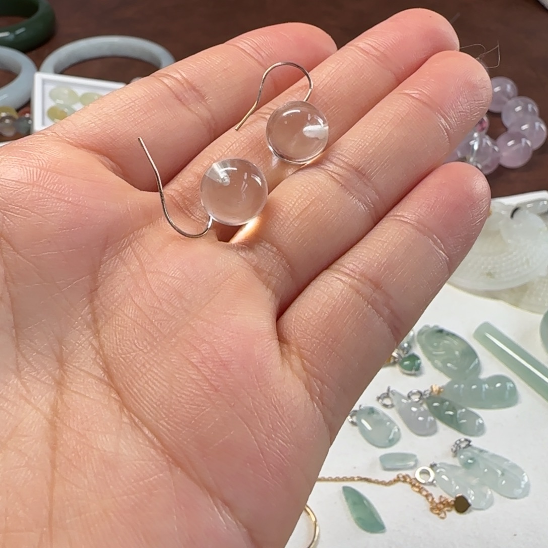 耳饰水晶银S925镶嵌小灯泡