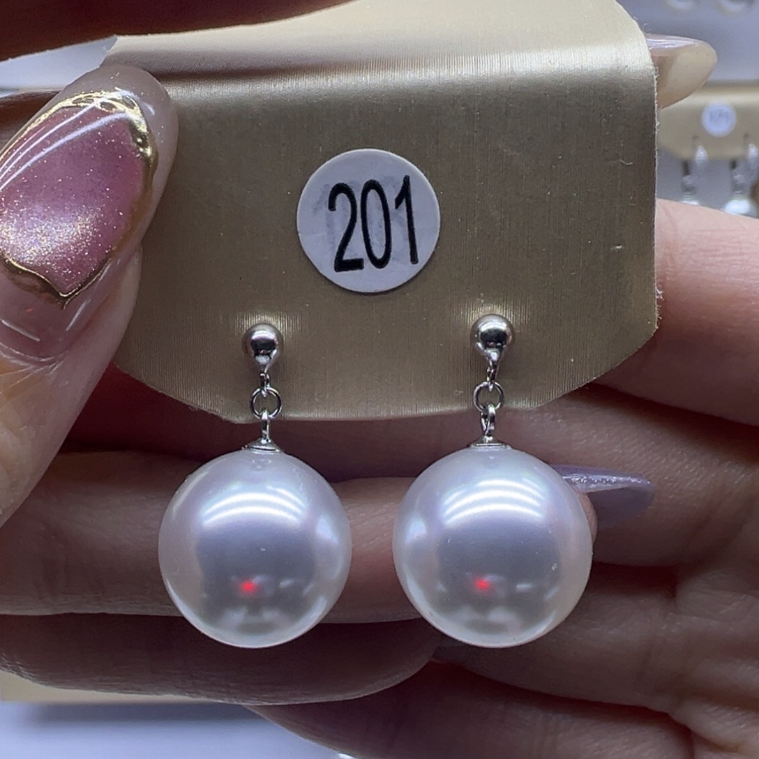银S925镶嵌耳饰淡水珍珠