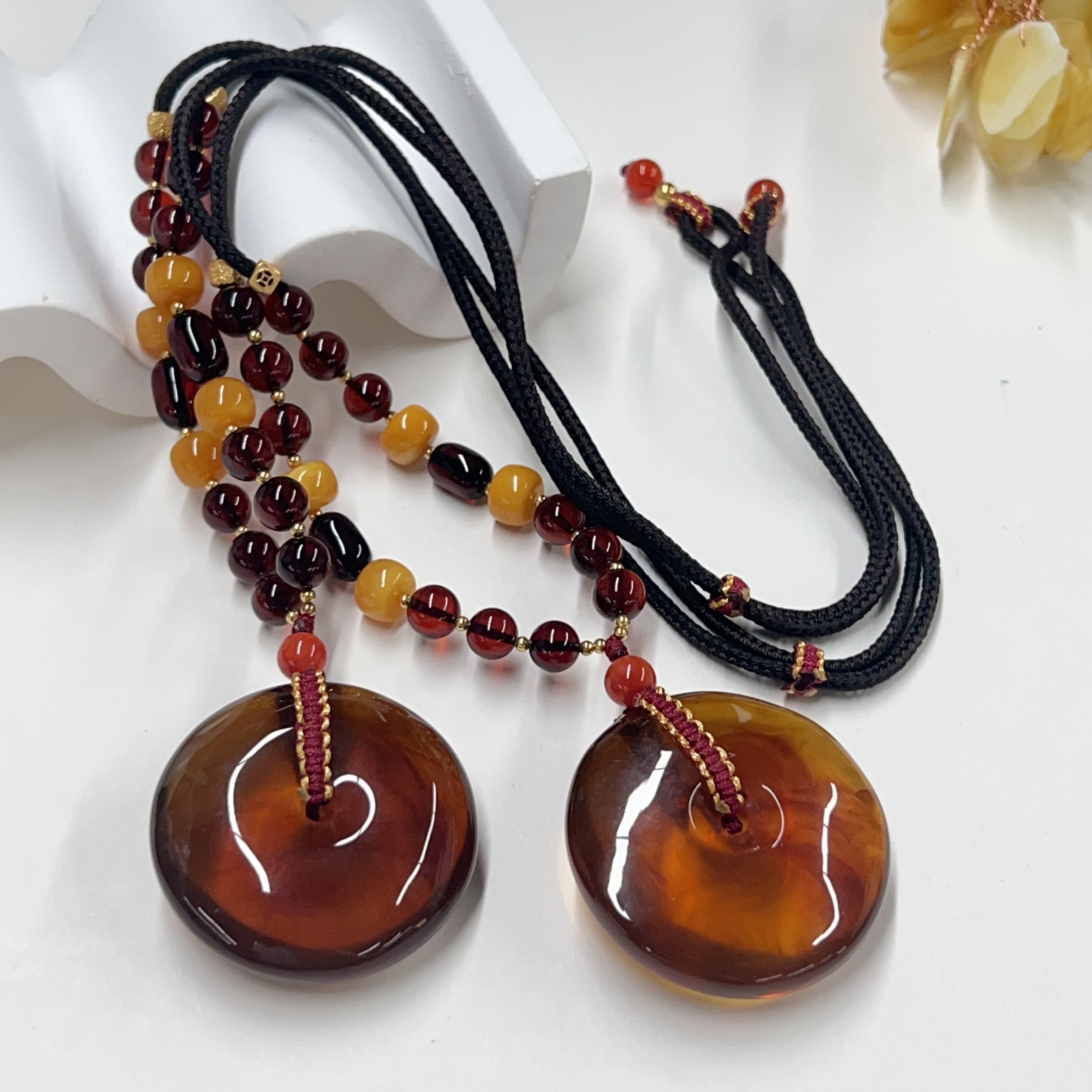 【小宝珠宝】23 S16482-琥珀DIY吊坠-多样性发一件-40*13mm