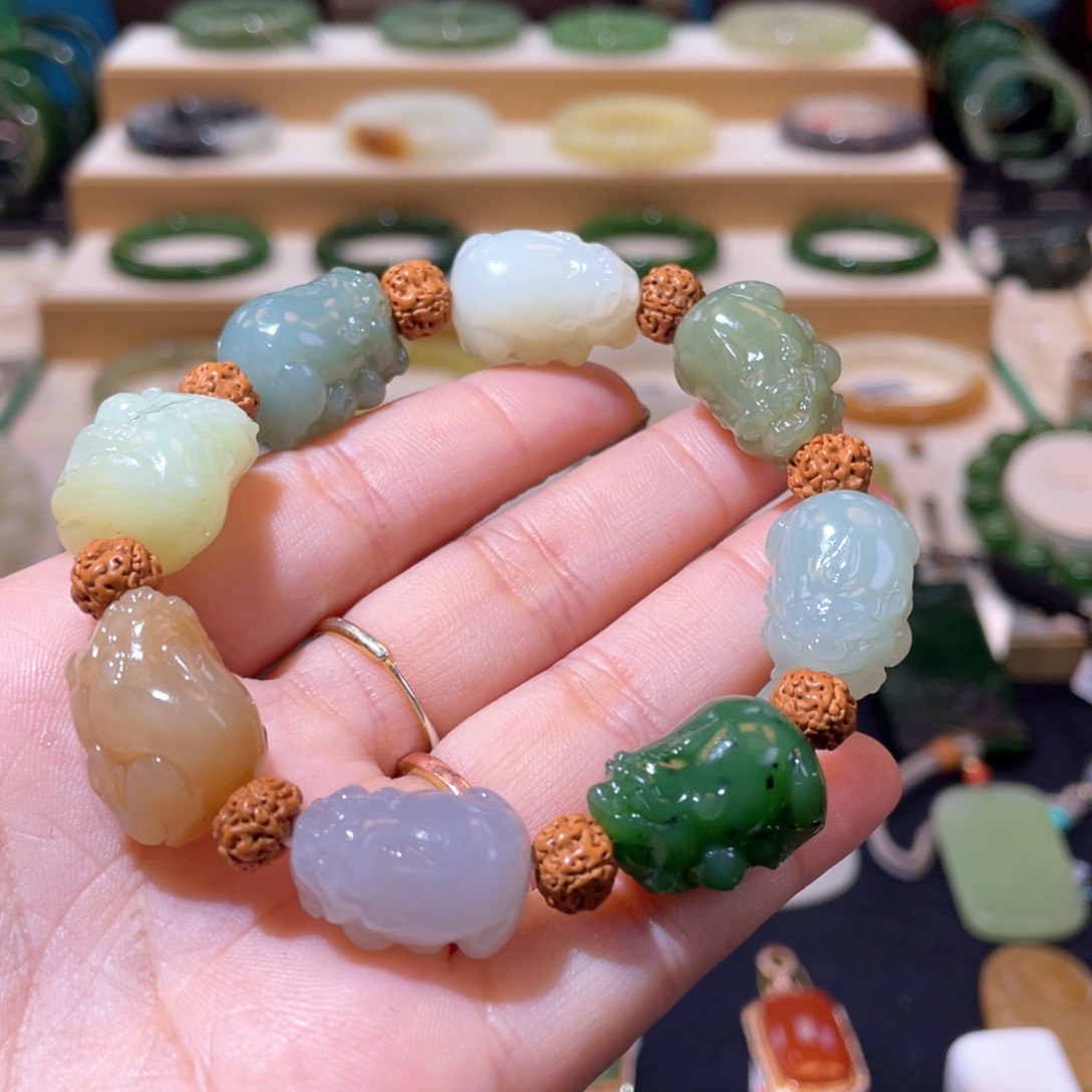 和田玉高品多宝貔貅手串未镶嵌