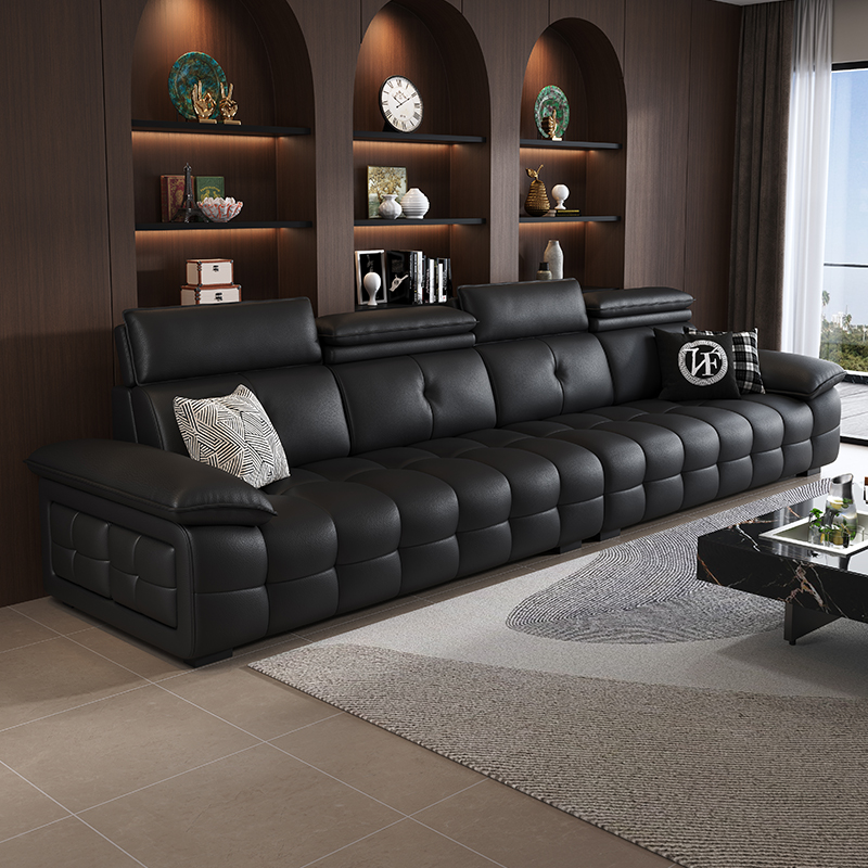 意式轻奢头层牛皮沙发高靠劳伦斯真皮沙发简约极简皮沙发现代直排