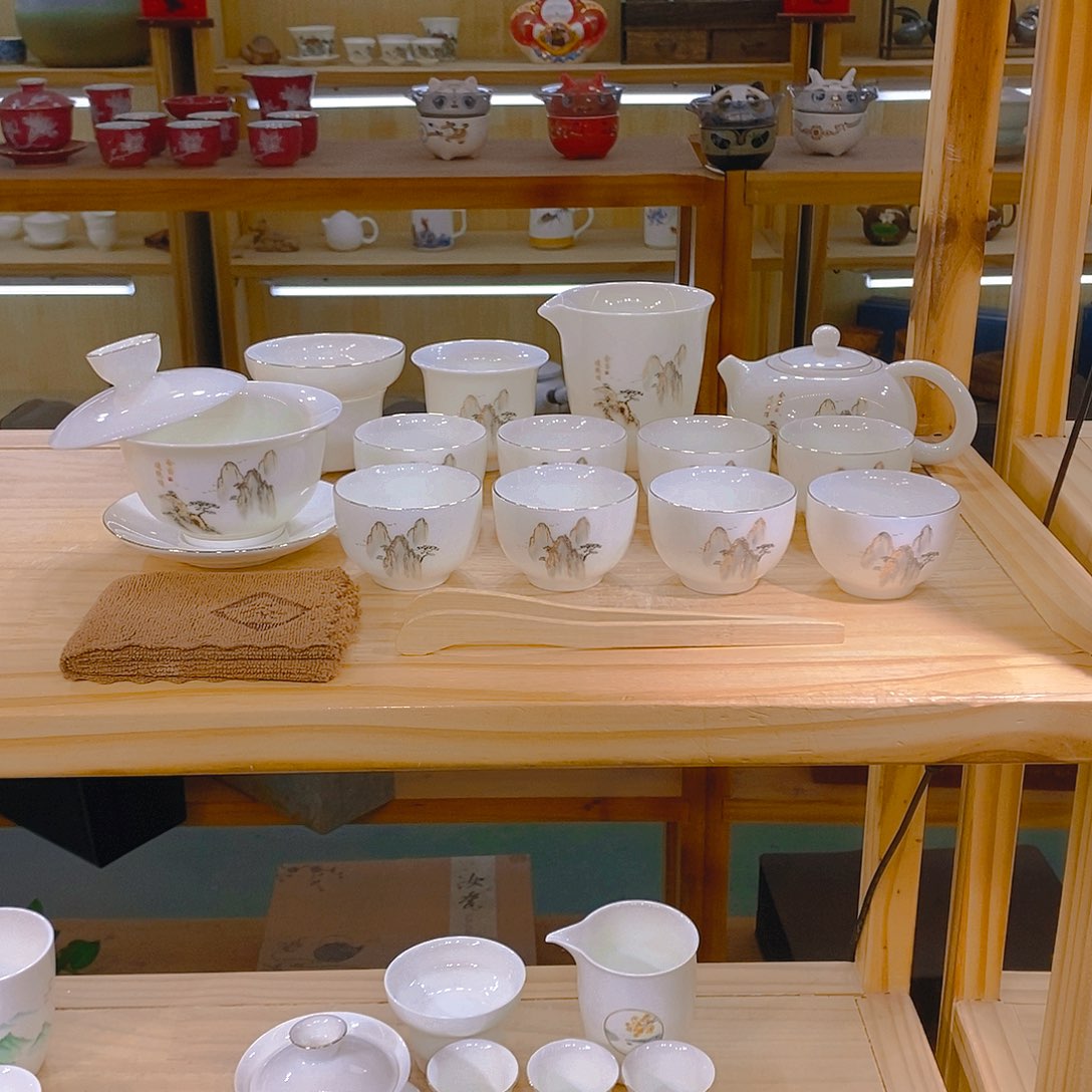 【不止】羊脂玉瓷茶具套装