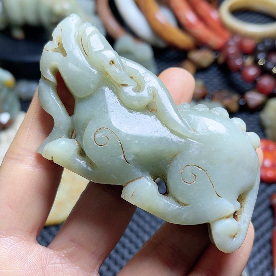 白玉菩提吊坠摆件