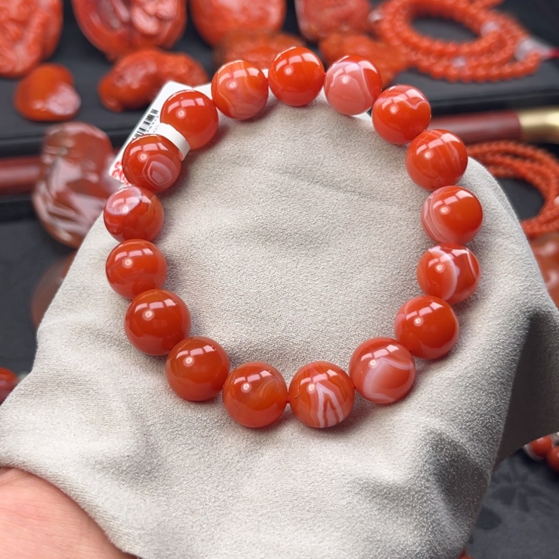 南红玛瑙未镶嵌手链