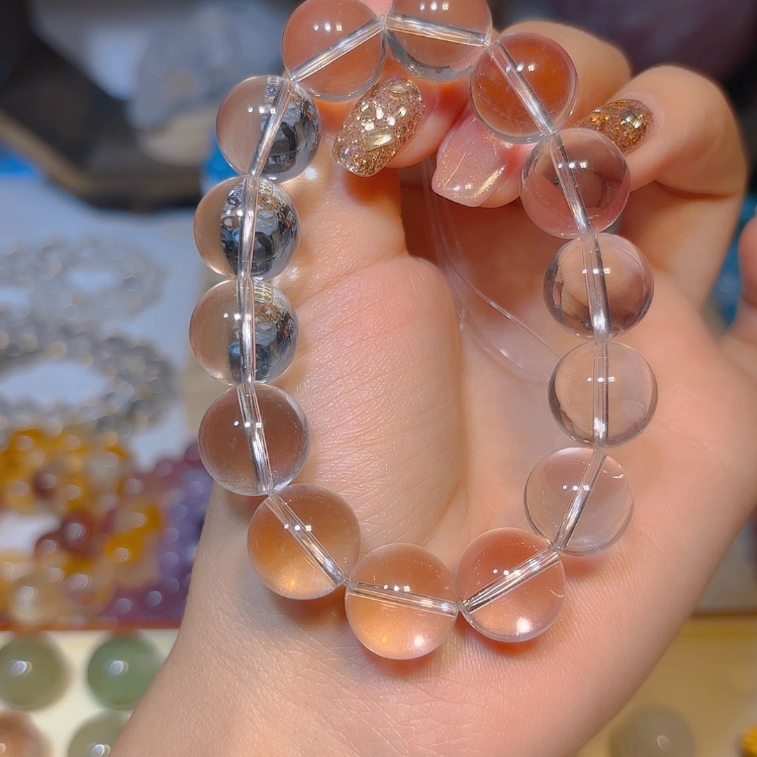 水晶手链未镶嵌奔**光白水晶14