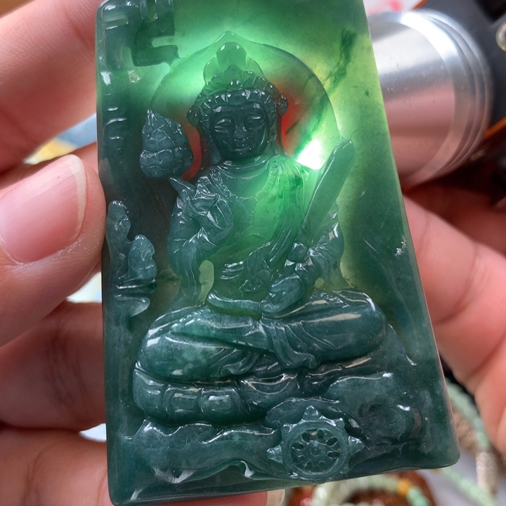 翡翠颈饰未镶嵌保真天然A货翡翠