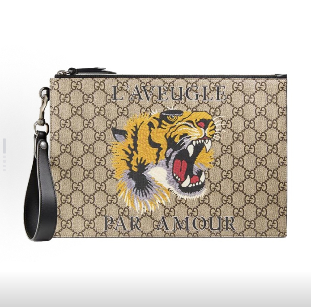 95新 GUCCI/古驰 虎头 男士手拿包-G7419