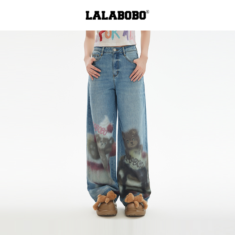 武汉LALABOBO2025年小熊蛋糕牛仔长裤RBEB-ZC11商场同款