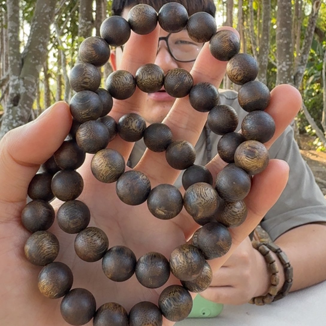 沉香沉香碎屑乌身圆叶圆珠单圈12*14 多样性发一