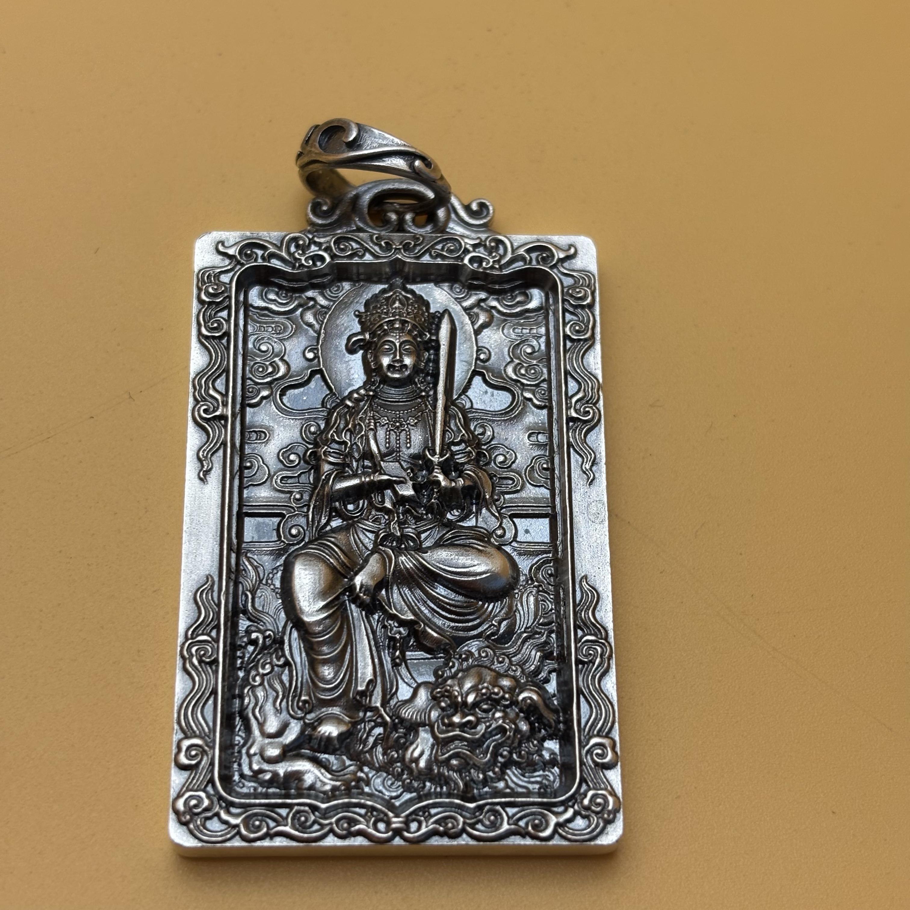 吊坠足银 足银999文殊菩萨吊坠 42.2克