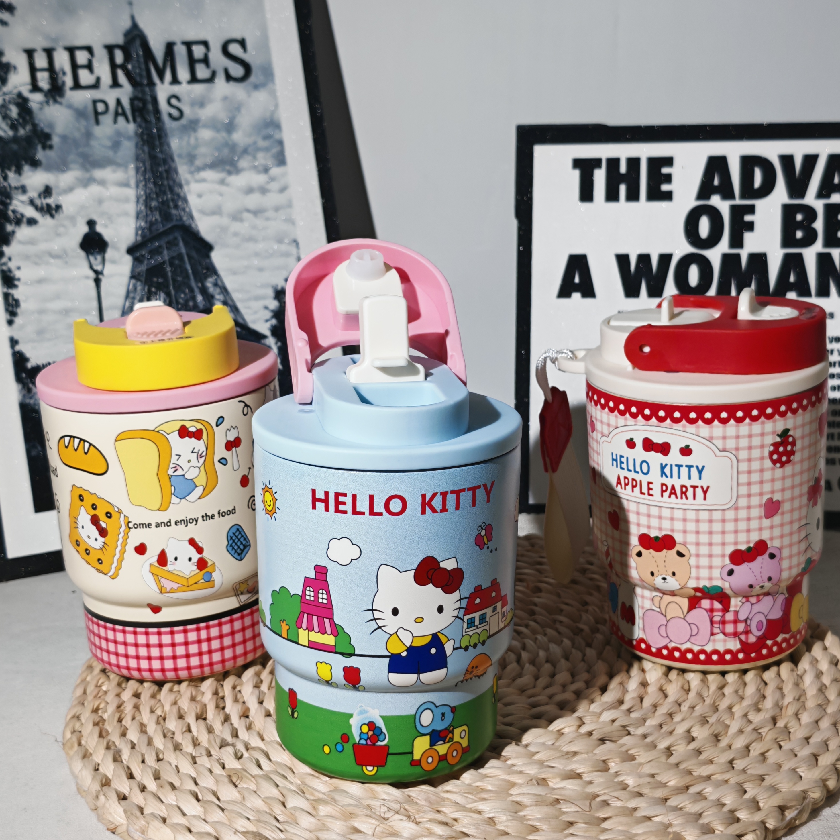 儿童保温杯趣饮卡通咖啡杯高颜值便携不锈钢420MLKT咖啡杯蓝J