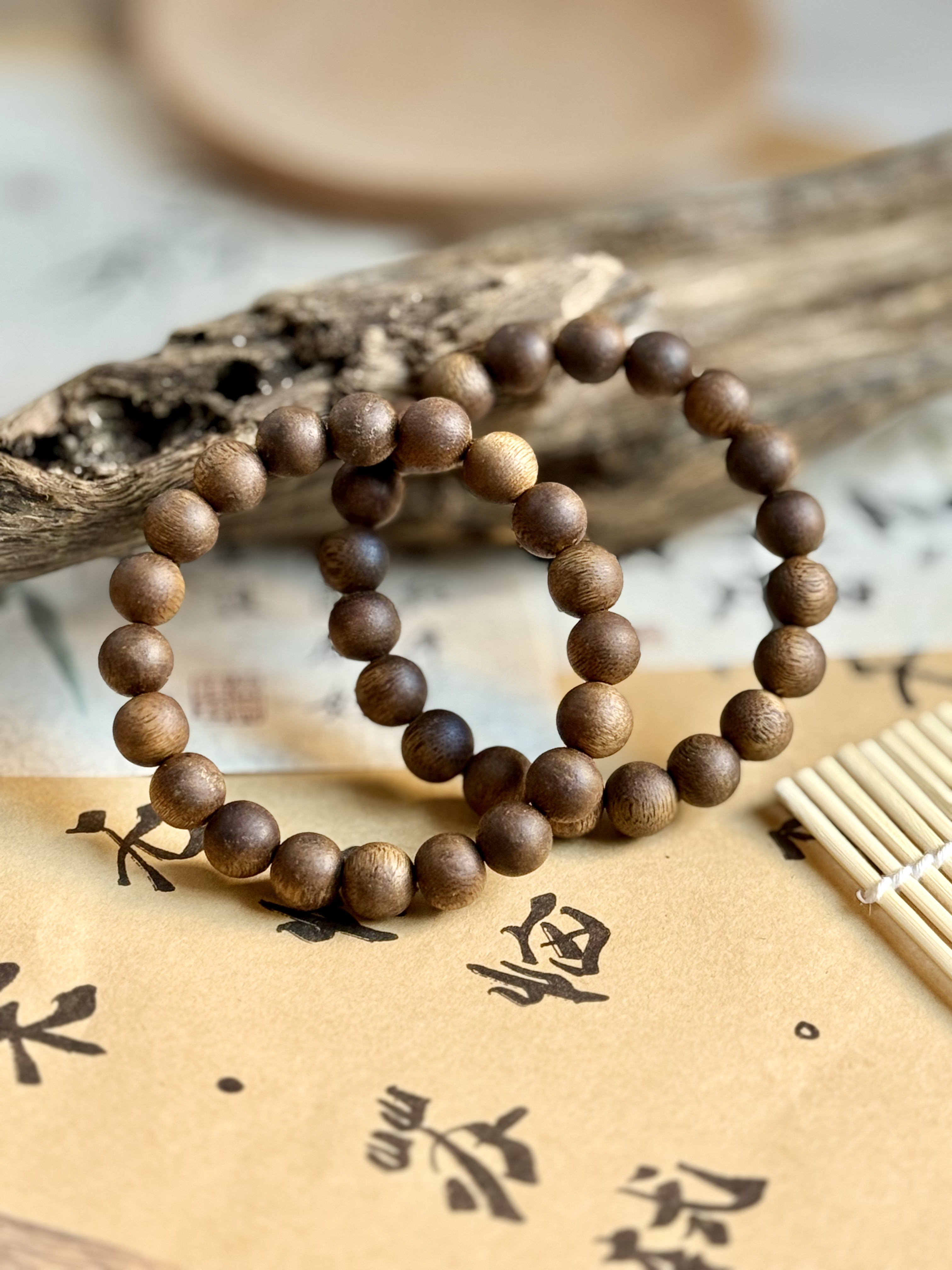 沉香绿奇楠沉香10mm圆珠单圈手串凉感蜜香高结油