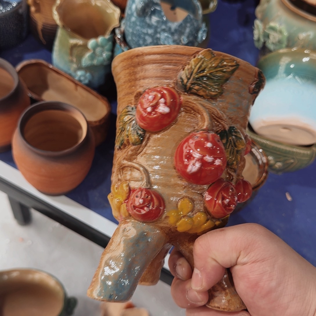 紫砂花盆粗陶盆醋