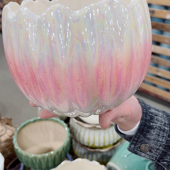 有孔.凑满10元发货多肉陶瓷花盆！