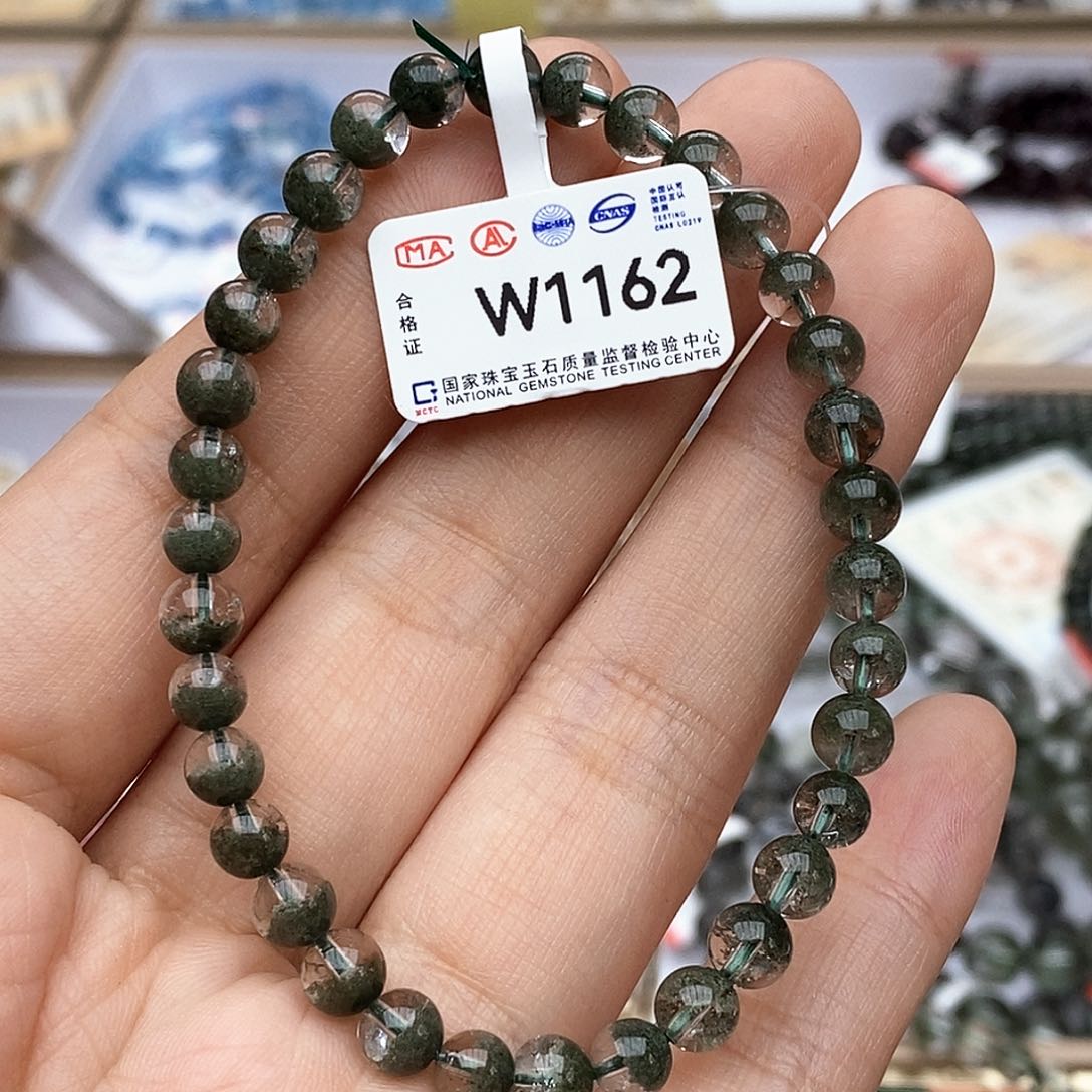 水晶手链未镶嵌W1162绿幽灵