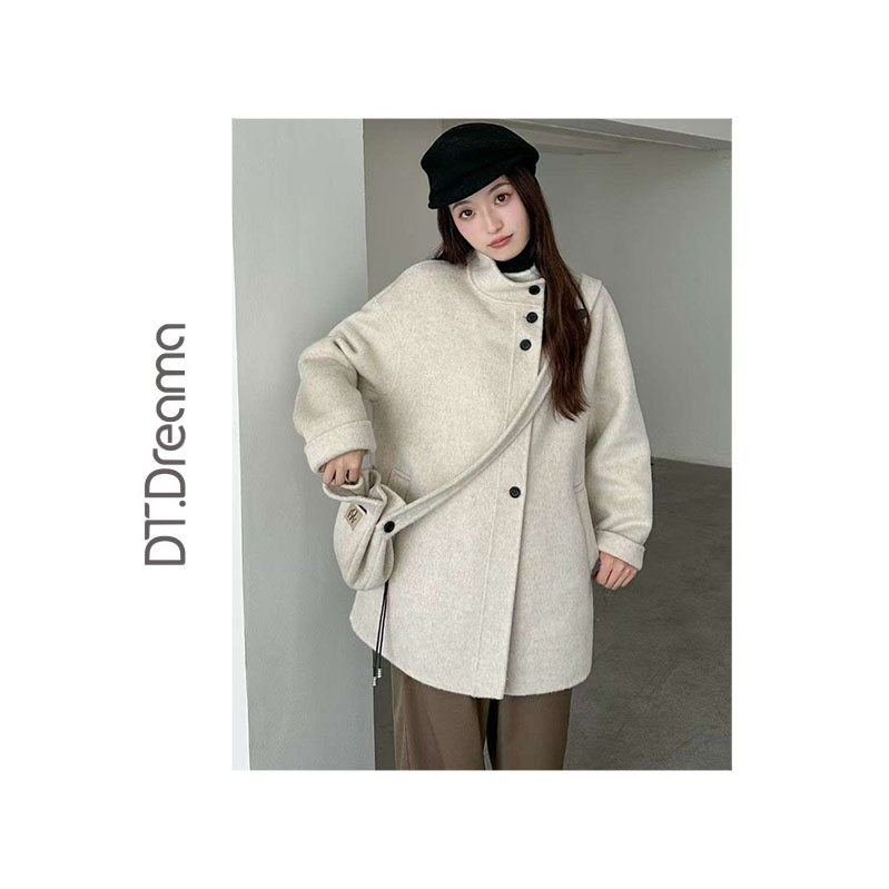 秋冬新款高品质双面羊绒大衣女小个子立领包包帽子羊毛呢外套女