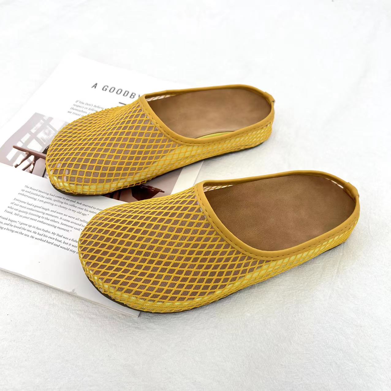 包头半拖鞋2025新款夏季女士网面外穿一脚蹬懒人拖鞋亲子Z8808