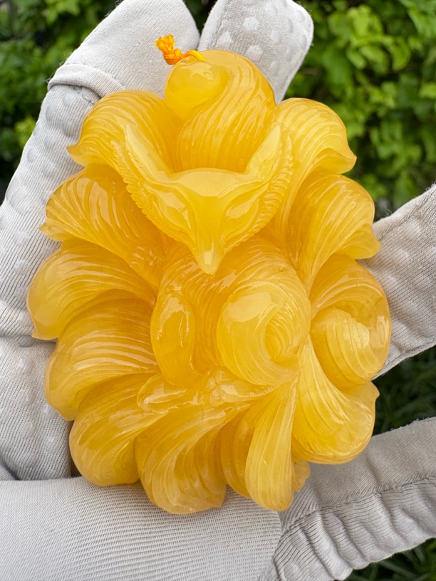 假一赔十，天然琥珀蜜蜡，蜜蜡吊坠，九尾狐，凤九吊坠，编号26