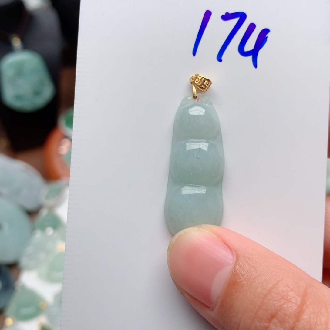 翡翠颈饰银S925镀金镶嵌吊坠