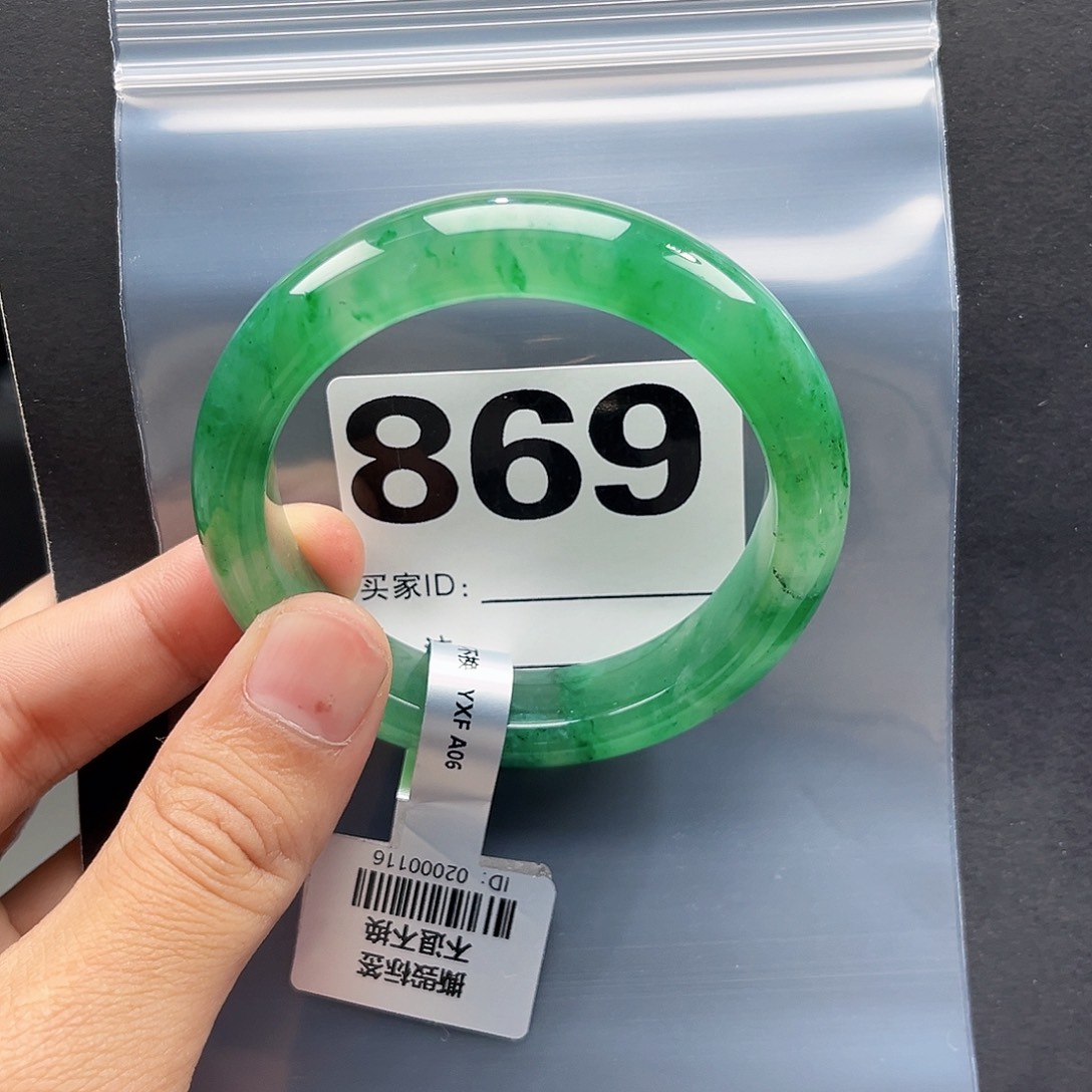 未镶嵌手镯石英质玉（非洲翠）55圈口869