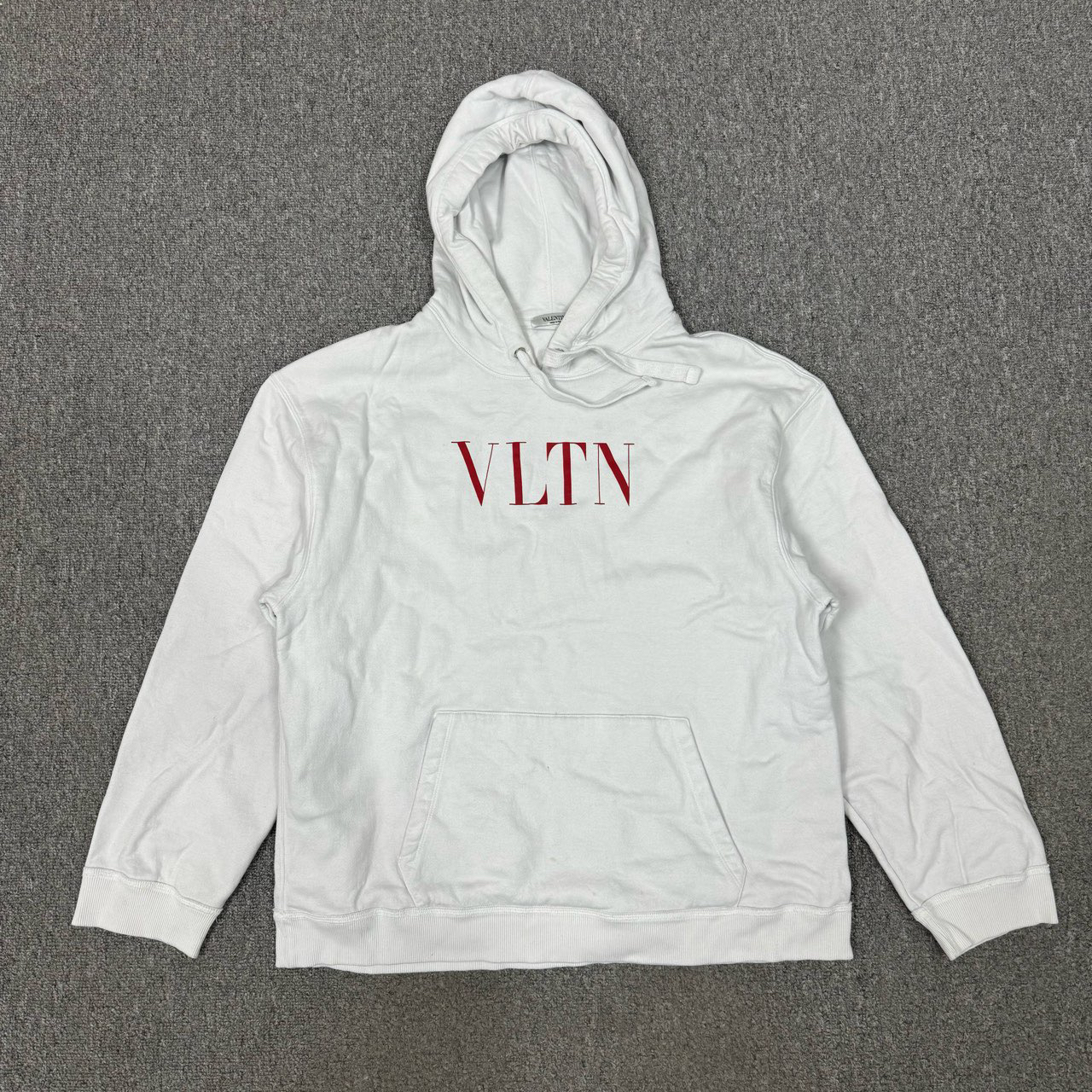 99新 Valentino/华伦天奴 12117293 白色Logo字母印花连帽卫衣L码