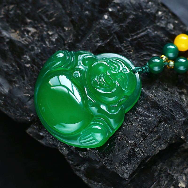 【佳丽专属】精美时尚玉石大肚佛公吊坠【附证书+礼盒】JD004111玉髓