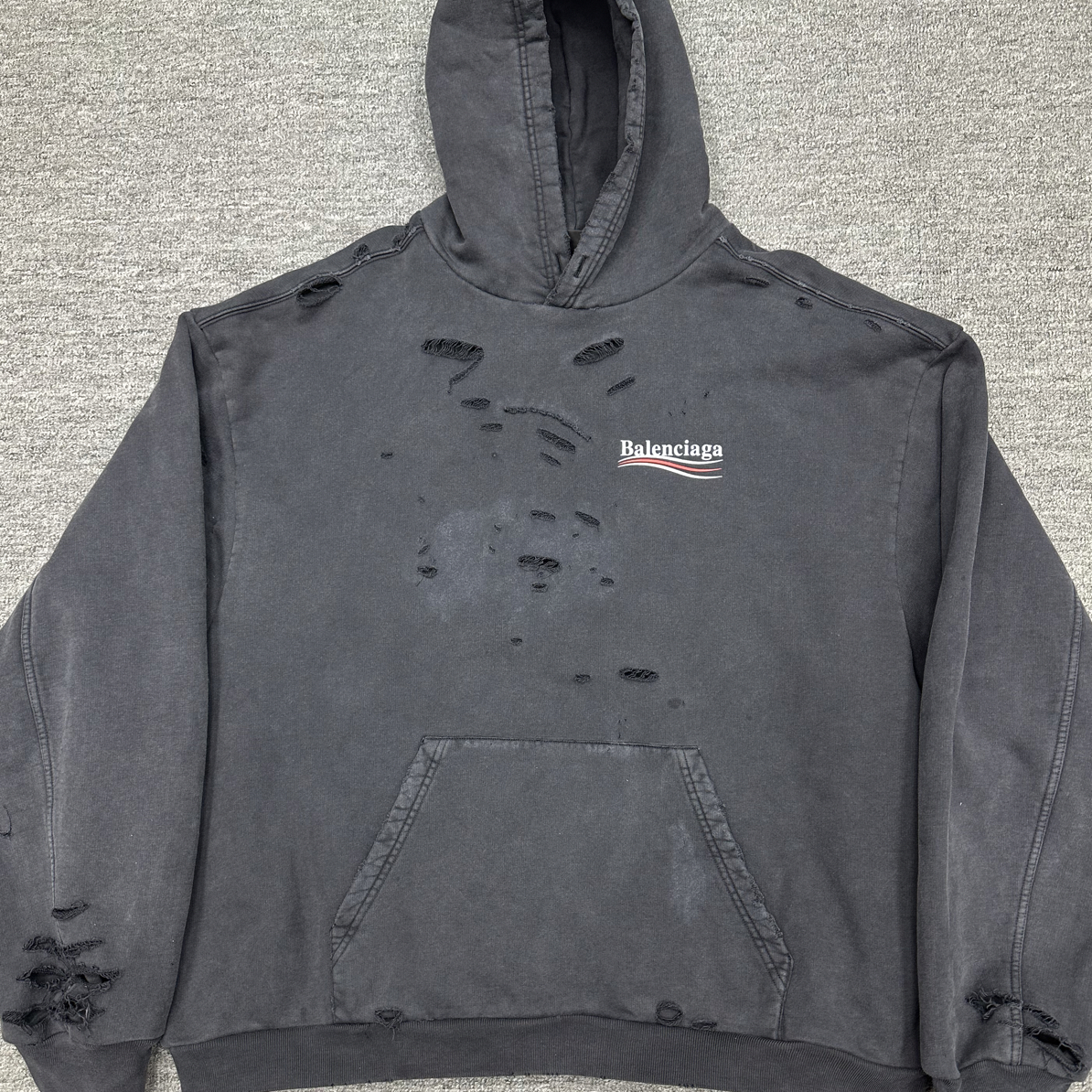 未使用 Balenciaga/巴黎世家 M 巴黎世家新款可乐做旧帽衫 全新