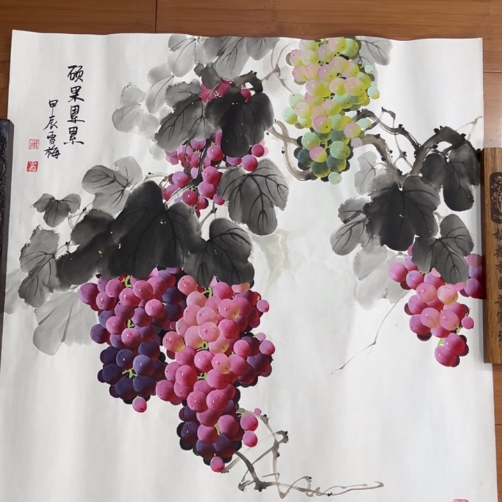 国画手绘国画葡萄