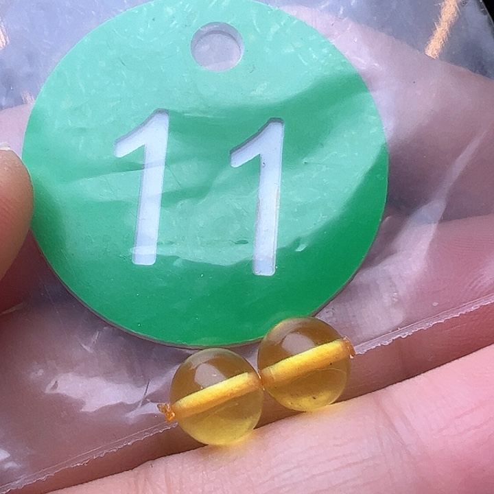 蜜蜡裸石未镶嵌花粉7.7m m