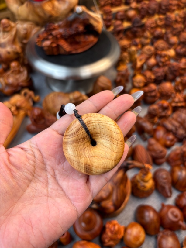 太行崖柏水波闪电平安扣