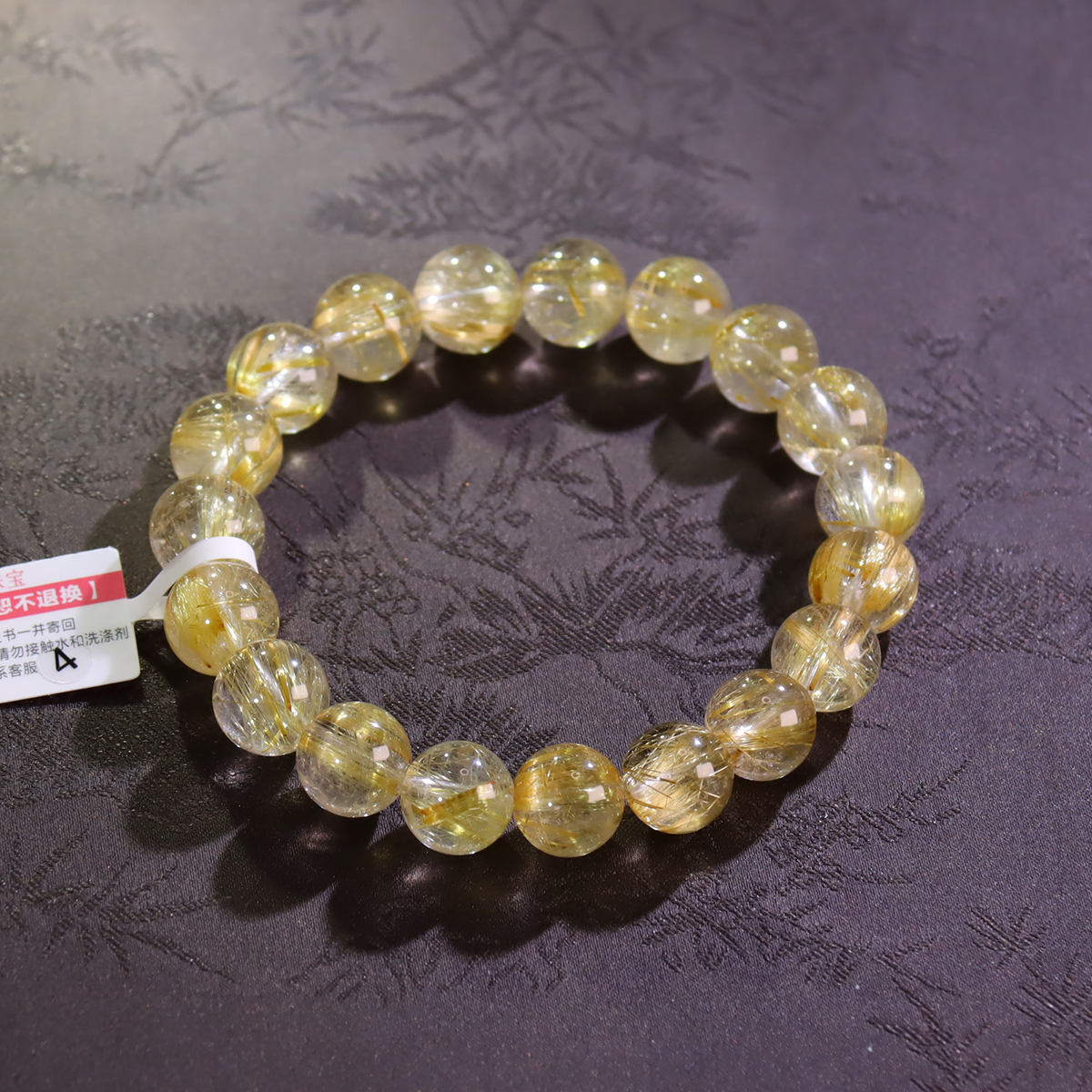 <素金>透体满发维纳斯金发晶卡8mm水晶手串+